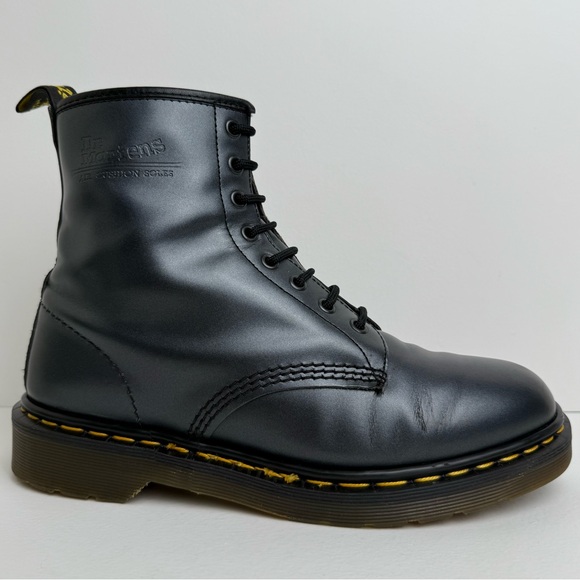 Vintage Dr. Martens England 1460 Metallic Graphite Shimmer Silver MIE Boots UK 9 - Picture 5 of 16